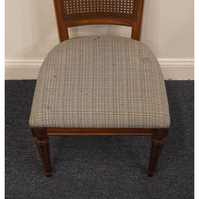 Brown Thomasville Furniture Romano Collection Walnut Italian Provincial Cane Back Dining Side Chair 4921-861-862 For Sale - Image 8 of 11