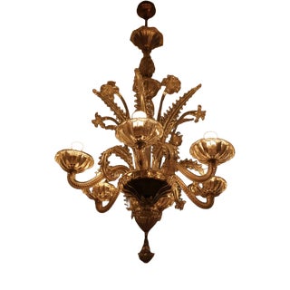 Venetian 6-Arm Chandelier in Murano Glass For Sale