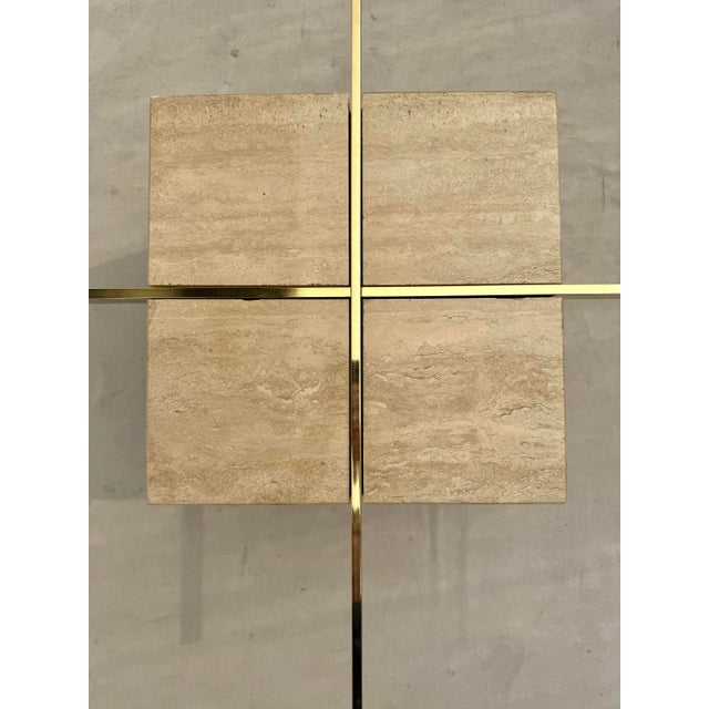 1970's Italian Travertine and Glass Coffee Table Attributed to Artedi For Sale In Los Angeles - Image 6 of 9