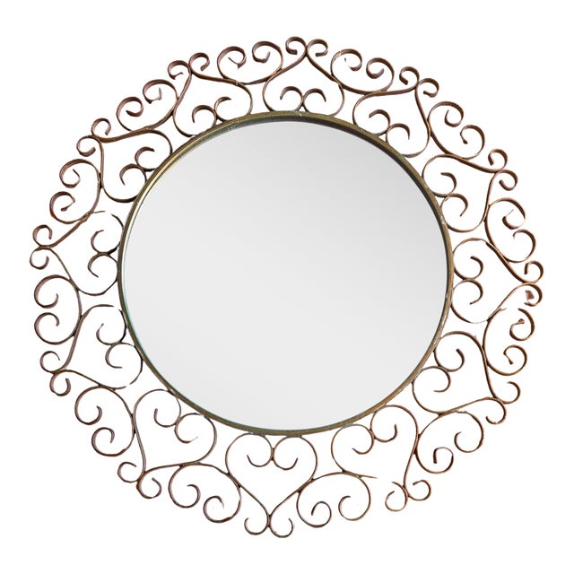 Chaty Vallauris Wrought-Iron Mirror, France, Circa 1960 Mid-Century French Riviera Design For Sale