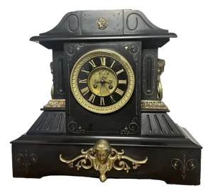 Large Antique Victorian Marble Mantle Clock, 1850