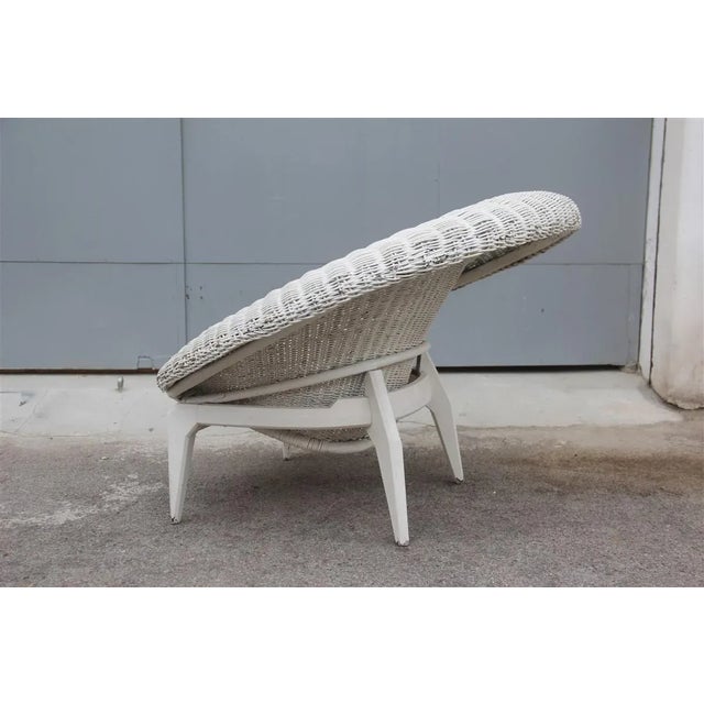 Italian Rattan & Lacquered Lounge Chair, 1950s For Sale - Image 10 of 11