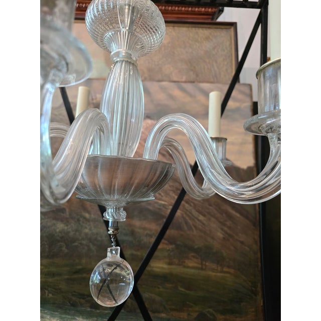 Vintage Mid Century Modern Murano Style Venetian Chandelier For Sale - Image 11 of 12
