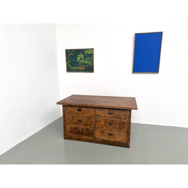 Wood Oak Shop Counter with Drawers, France, 1920s For Sale - Image 7 of 18