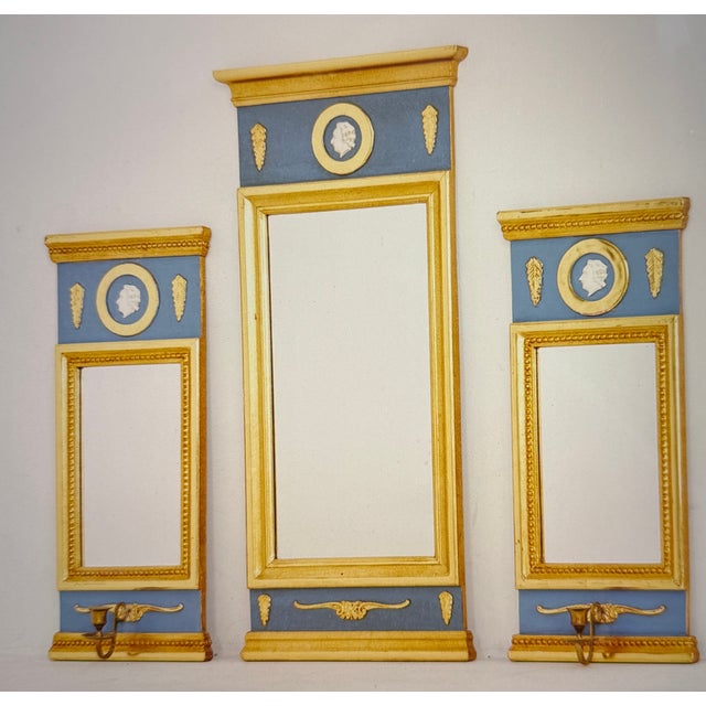 Late Gustavian Mirror Set, 1900s, Set of 3 For Sale - Image 4 of 6