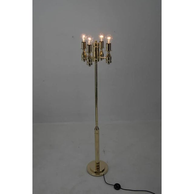 Brown Brass Floor Lamp, 1970s For Sale - Image 8 of 9