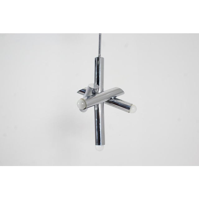 Space Age Adjustable Suspension Lamp in Chromed Steel, 1975 For Sale - Image 6 of 16