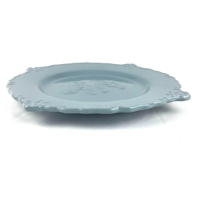 Blue Ceramic Rooster Plate Set of 4 For Sale - Image 4 of 10