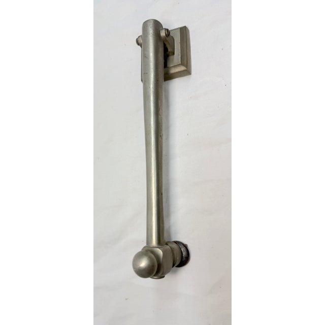 Large Antique Solid Nickel Plated Brass Hammer Front Door Knocker Bell Alarm For Sale - Image 12 of 12