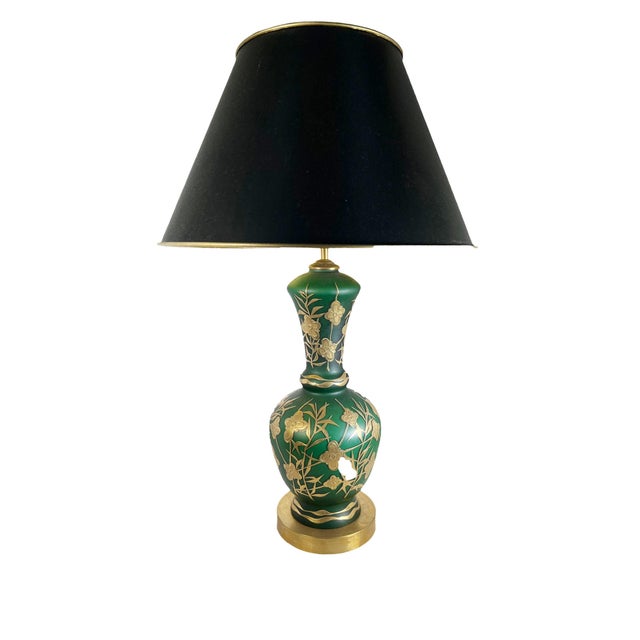 Glass Late 19th Century Green Frosted Glass Lamps - a Pair For Sale - Image 7 of 7