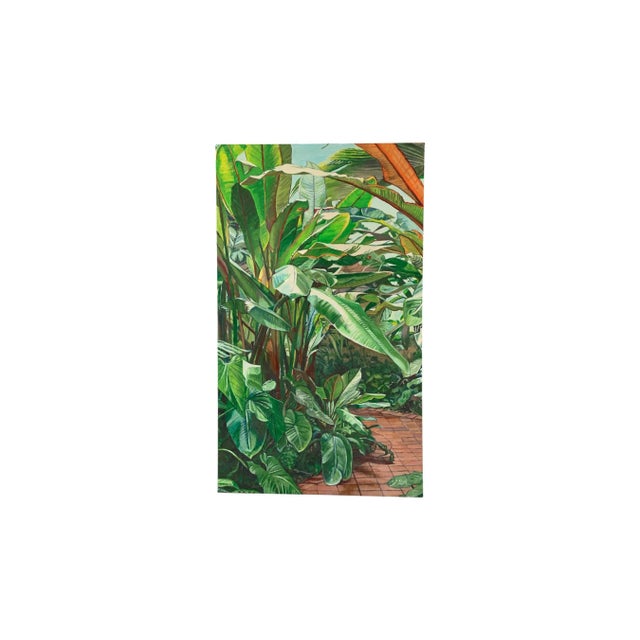 Contemporary Late 20th Century Pair of Heliconia-Palms Acrylic on Canvas Signed by Artist Elyse For Sale - Image 3 of 9