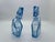 Late 20th Century Late 20th Century Pair of Sculptural Light Blue Art Glass Decanters With Faceted Stoppers, Mid-Century Modern For Sale - Image 5 of 15