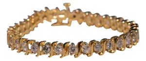 The Amagansett: Classic Vintage S Link Diamond Tennis Bracelet in Yellow Gold