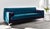 Mid-Century Modern Custom Reimagined 88" Mid-Century Modern Style Two-Tone Teal Velvet and Dark Purple Mohair Sofa For Sale - Image 3 of 7