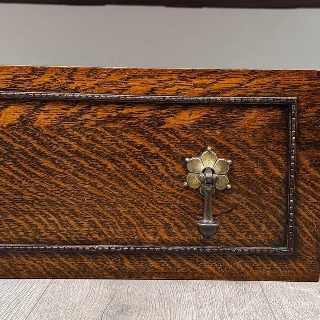 Antique English Edwardian Carved Oak Sideboard For Sale - Image 13 of 14