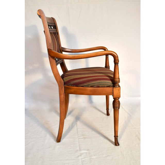 Traditional Regency Style Mahogany Armchair Crafted in Italy For Sale - Image 3 of 12