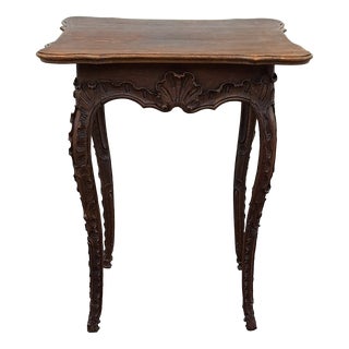 Antique Baroque Side Table in Carved Oak, 1760 For Sale