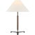 Ray Booth by Visual Comfort Signature Amaya 28" Table Lamp in Warm Iron and Dark Walnut with Linen Shade For Sale