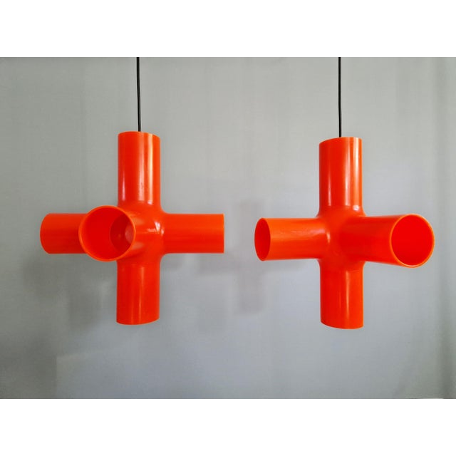 Crosslight Orange Pendant Light by Jan Melis & Ben Oostrum, 2000s For Sale - Image 3 of 16
