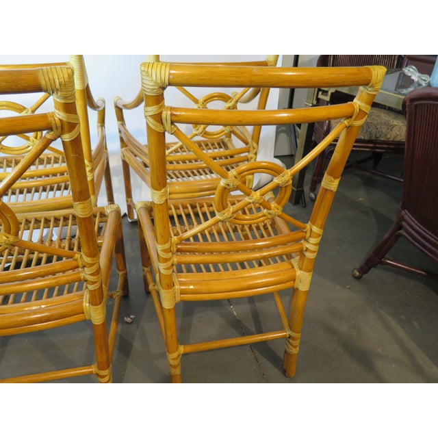 4 Authentic Vintage McGuire Bamboo Target Dining Chair With Strategic Leather Support. For Sale - Image 12 of 13