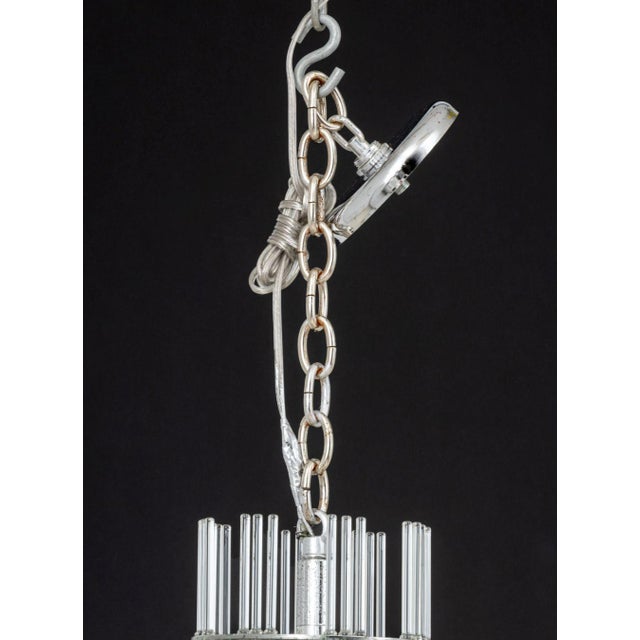 Chrome Sciolari Tiered Crystal and Chrome Chandelier For Sale - Image 8 of 10