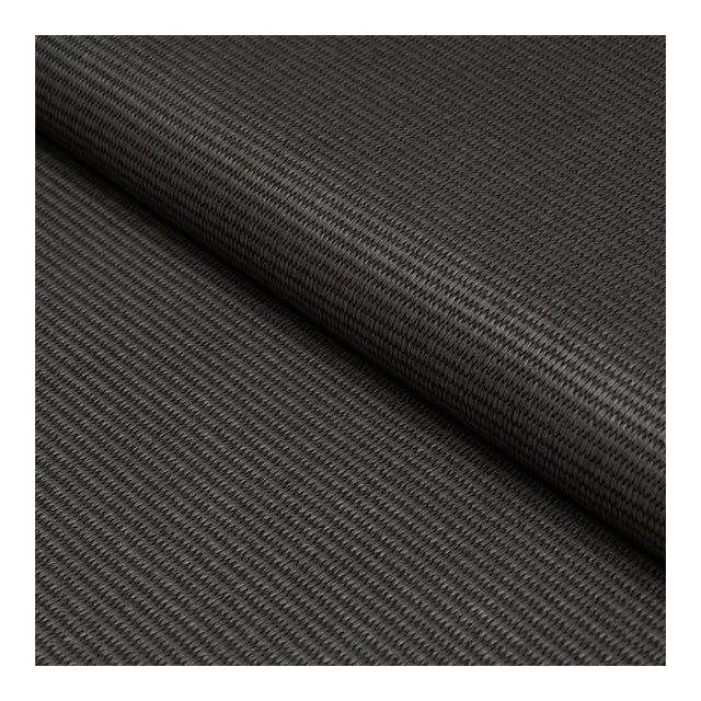 Sample - Schumacher Vegan Leather Basketweave In/Out Fabric in Charcoal For Sale