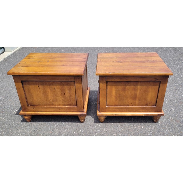 Farmhouse Pair Vintage Rustic Cabin End Tables For Sale - Image 3 of 10