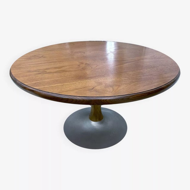 Vintage Space Age Tulip Table in Wood For Sale - Image 15 of 15