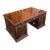 Antique Circa 1880 French Renaissance Revival Partner's Desk, Fully Carved on All Sides With Parquetry Top For Sale