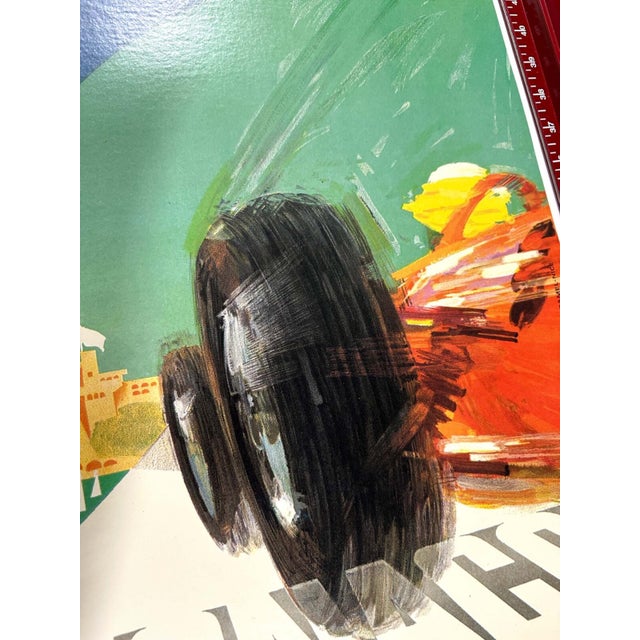 Monaco Grand Prix 1964 J May J Ramel Vintage Automobile Racing Poster For Sale - Image 4 of 5