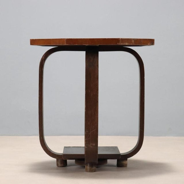 Wood Small Art Deco Walnut Table, Italy, Early 20th Century For Sale - Image 7 of 8