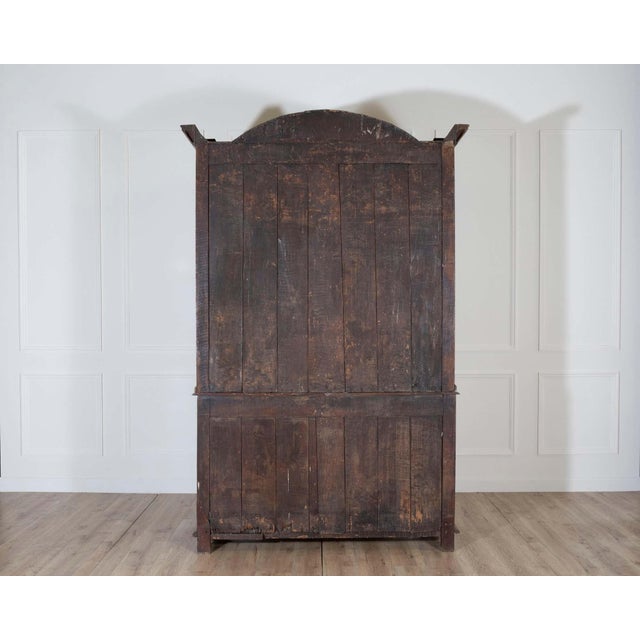 Brown 18th Century French Blond Oak Buffet Deux Corps with Molded Panels For Sale - Image 8 of 9