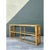 Vintage Trellis Rattan and Glass Console Table For Sale - Image 4 of 12