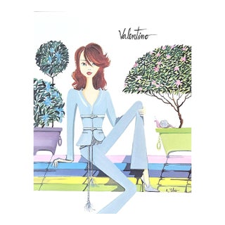 2003 Vintage Valentino Fashion Print by R Toledo, Matted For Sale