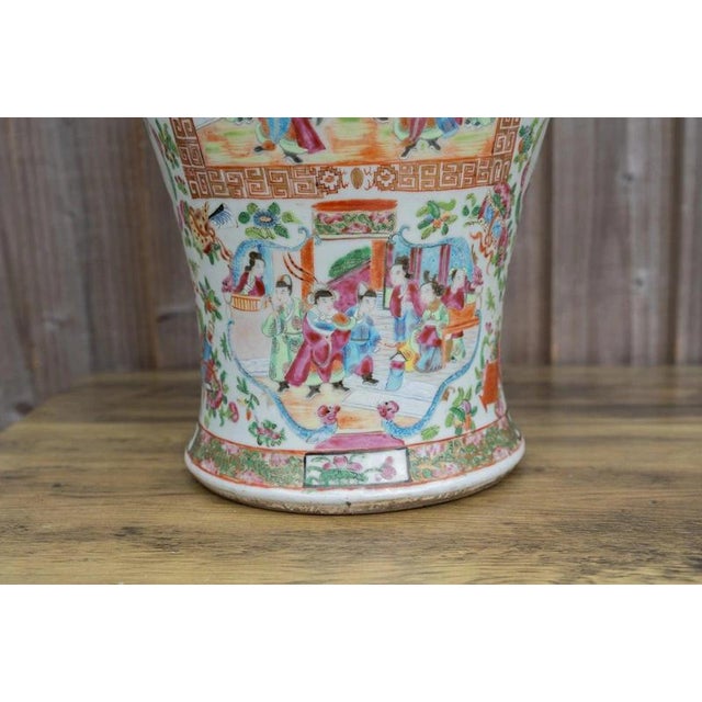 Ceramic Antique Chinese Qing Dynasty Famille Rose Porcelain Vase, 1800s For Sale - Image 7 of 18