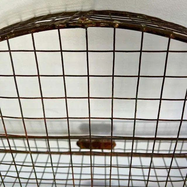 Vintage, Large, Oval Wall-Mounted Wire Shelf For Sale - Image 10 of 11