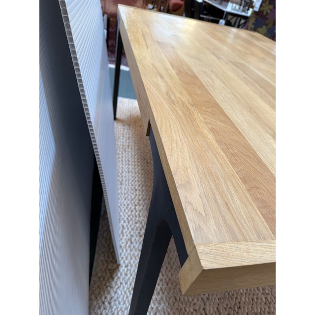 Crate & Barrel Lakin Extension Dining Table, White Oak For Sale - Image 11 of 12