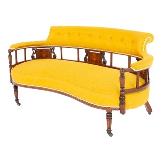 Antique Victorian Mahogany Sofa, 1880s For Sale