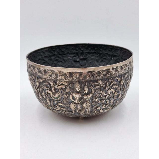 Antique Decorative Silver Bowl For Sale - Image 10 of 10