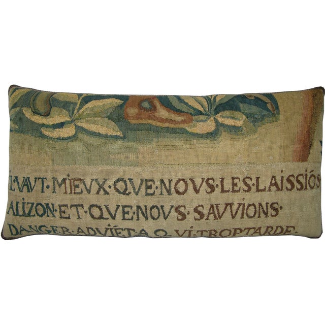 17th Century 17th Century Antique Brussels Tapestry Pillow For Sale - Image 5 of 5