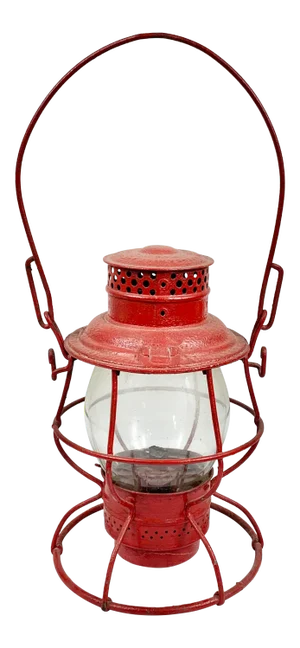 Vintage Red Metal Lantern