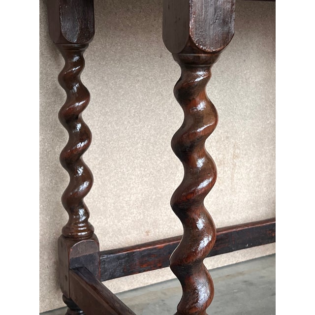 Brown Late 19th Spanish Nightstand or Bedside With Carved Drawer For Sale - Image 8 of 9