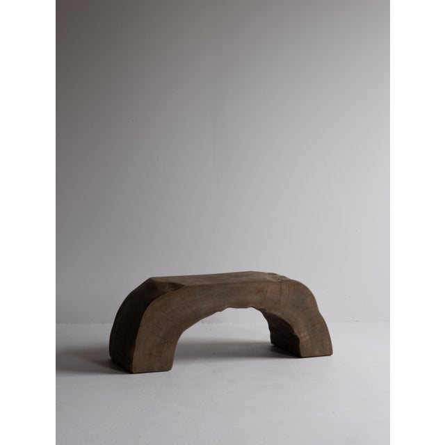 Brown Japanese Old Primitive Side Chair 1940s-1960s / Stool Display Stand Wabi Sabi For Sale - Image 8 of 12