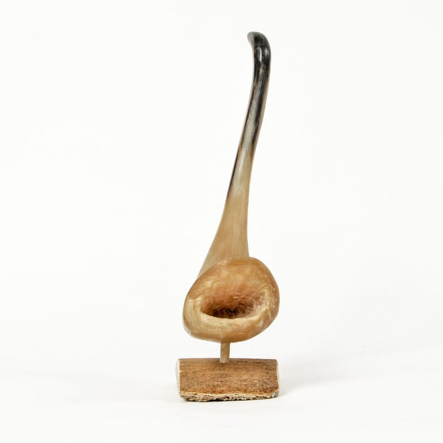 Vintage Carved Horn Crane Sculpture For Sale - Image 4 of 17