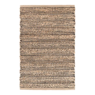 Dash & Albert by Annie Selke Simba Black Woven Jute Rug, 3' x 5' For Sale