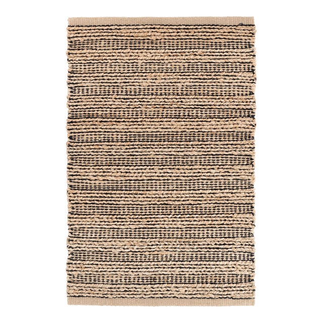 Dash & Albert by Annie Selke Simba Black Woven Jute Rug, 3' x 5' For Sale