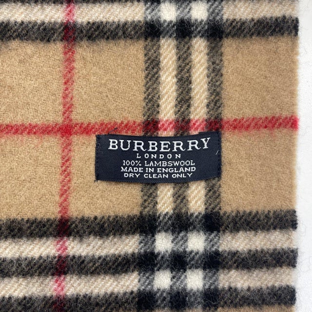 Burberry Brown Plaid 100% Wool Scarf For Sale - Image 6 of 10