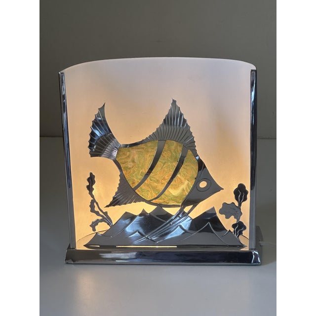 Vintage Fish Lamp in Chrome-Plated Brass, 1950s For Sale - Image 6 of 18