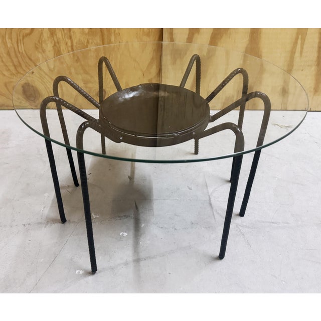 Pair of American Artisan Iron & Rebar Spider Sculptural Tables For Sale - Image 12 of 12