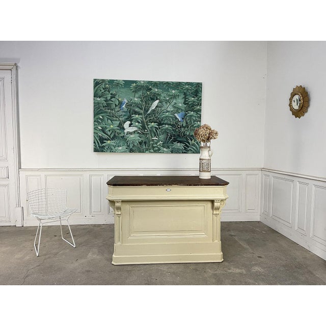 Antique Counter-Bench in Oak, 1890s For Sale - Image 9 of 10